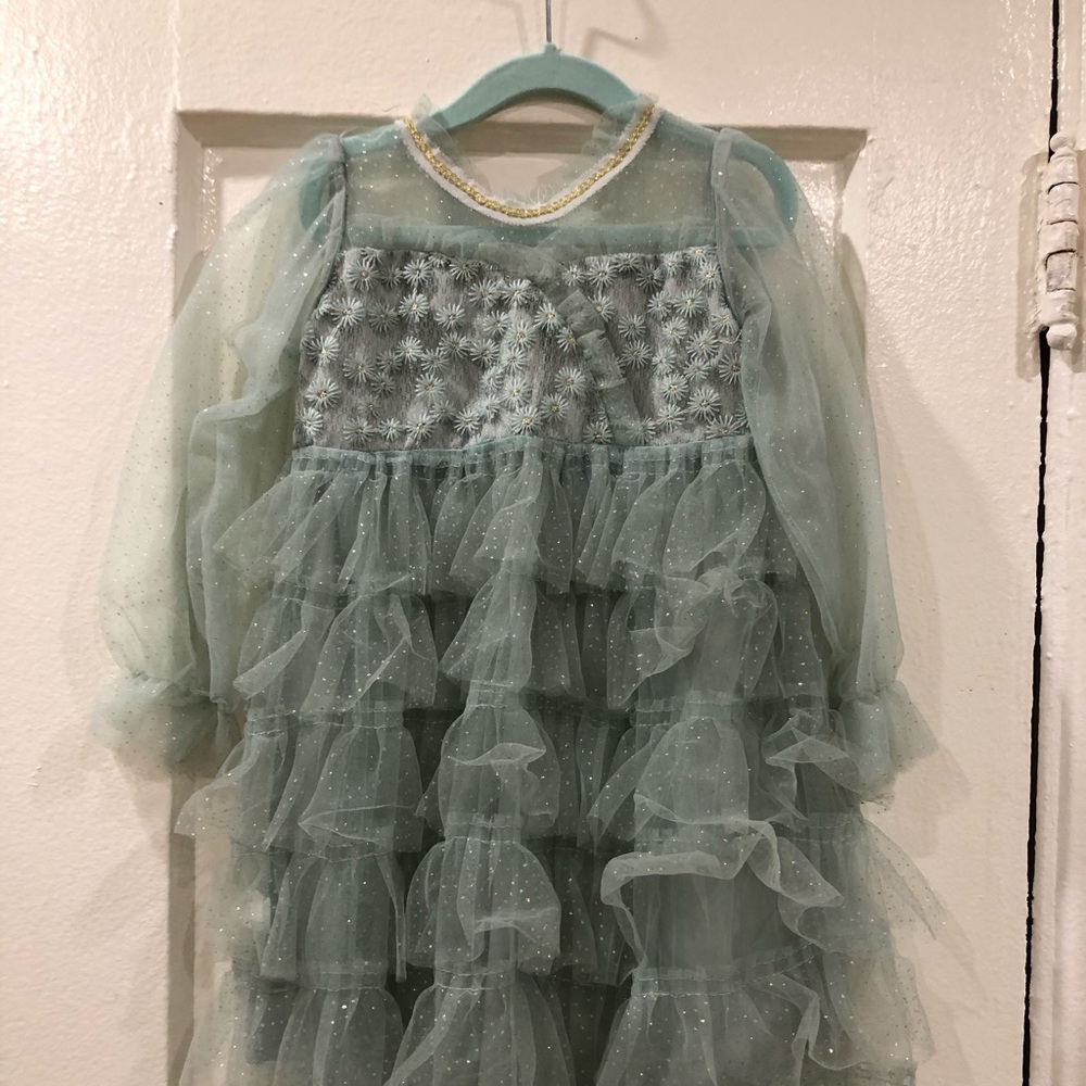 Sparkly Mint/ Blue Girl Dress